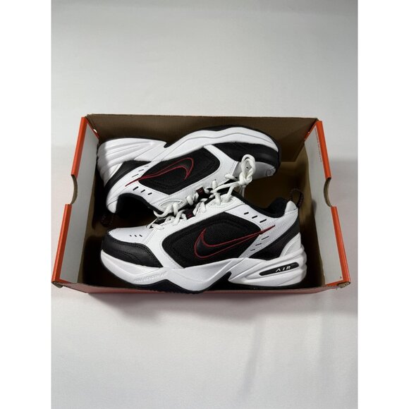 New Nike Air Monarch IV Shoes Mens White Black Red Size 7 Running 415445 101 - Picture 1 of 10